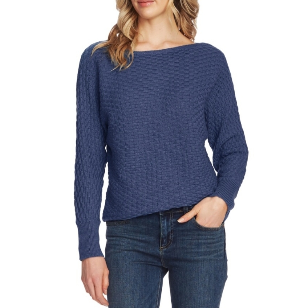 Vince Camuto Dolman-Sleeve Basketweave Sweater
